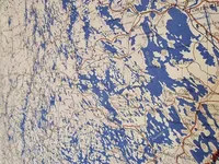 close up of lakes in map of southern finland. the blue is amazing